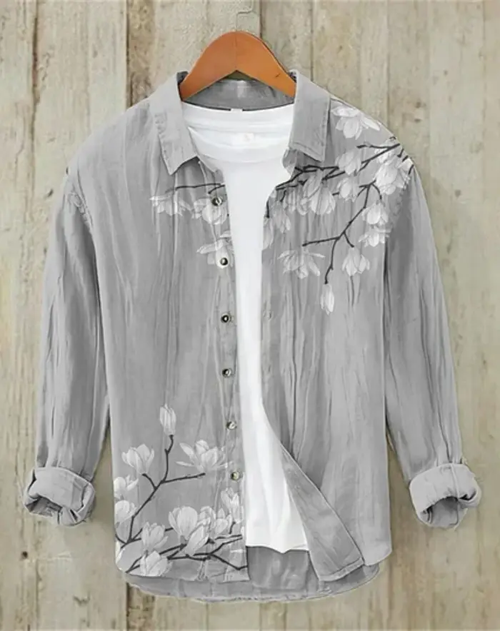 Sakura – chemise japonaise en lin mélangé