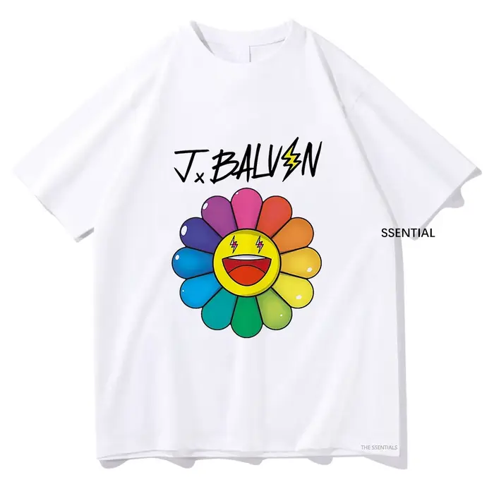 Fleurs t-shirts J. Balvin hommes/femmes vêtements Harajuku esthétique t-shirt Vintage unisexe Streetwear coton
