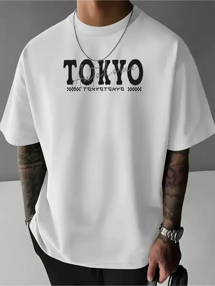 Tokyo Autohome JDM Tuned Car Print sur t-shirt pour homme en coton 100% de qualité supérieure