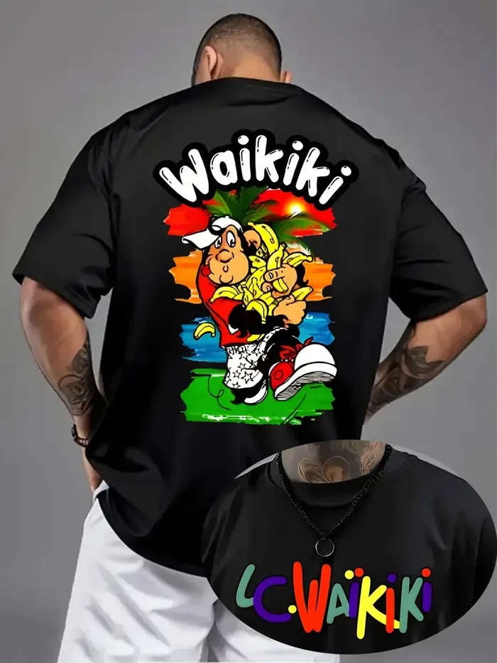 T-shirt en coton pour hommes Waikiki T-shirts graphiques de Surf hawaïen