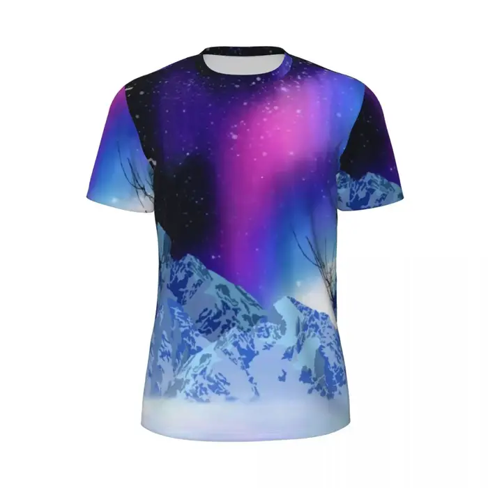 T-shirt de course rétro Maximalist Mountain Maze pour hommes
