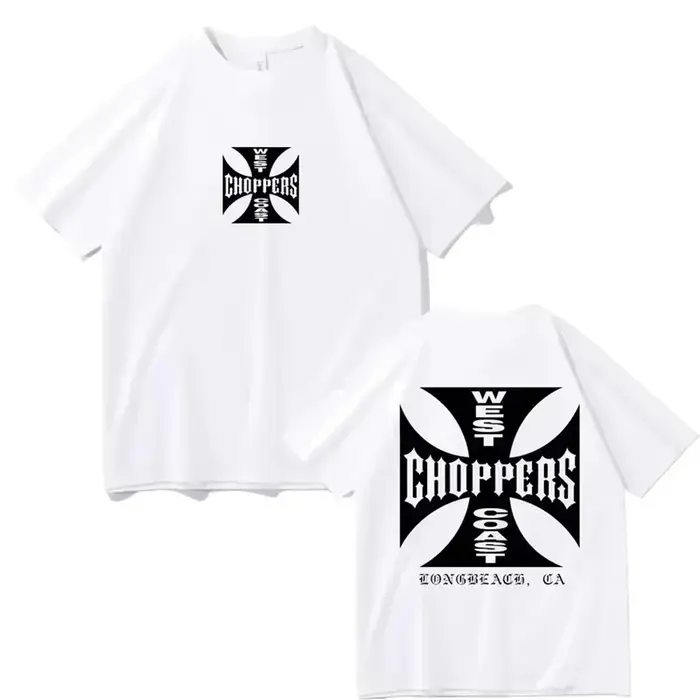 T-shirt d'été à la mode pour femmes et hommes, en coton, imprimé West Coast Choppers, décontracté, à