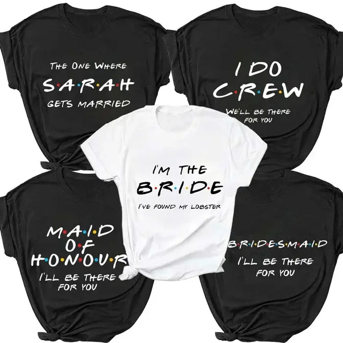 T-Shirt à Manches Courtes pour Femme Streetwear sur le Thème des Amis Esthétiques