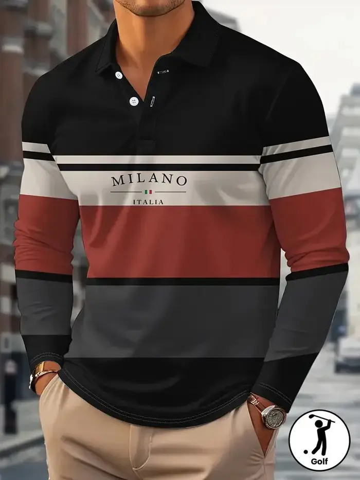 La nouvelle chemise POLO à manches longues pour hommes pour le printemps et l'automne 2025, est déco