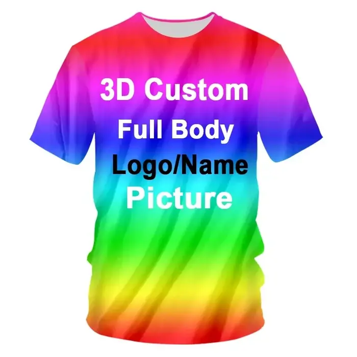 Personnalisez votre exclusif t-shirt imprimé en 3D pour hommes mode Hip Hop à manches courtes hauts