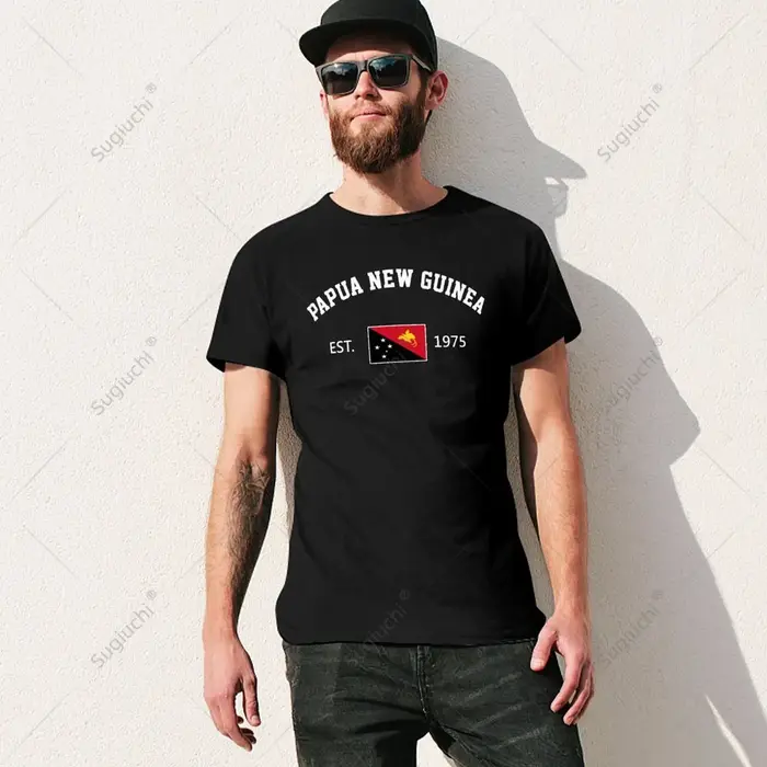 Unisexe hommes papouasie-nouvelle-guinée EST.1975 jour de l'indépendance T-Shirt t-shirts femmes garçons 100% coton