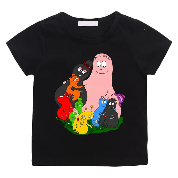 Barbapapa T-shirt 100% coton Camisetas décontracté doux Kawaii mignon garçons/filles dessin animé