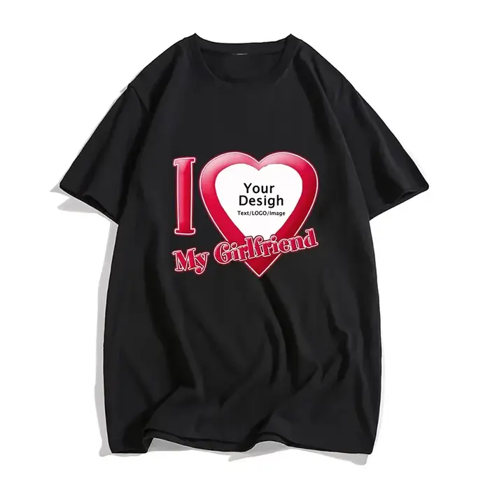 T-shirts DIY I Love My Boyfriend Girlfriend pour femmes et hommes