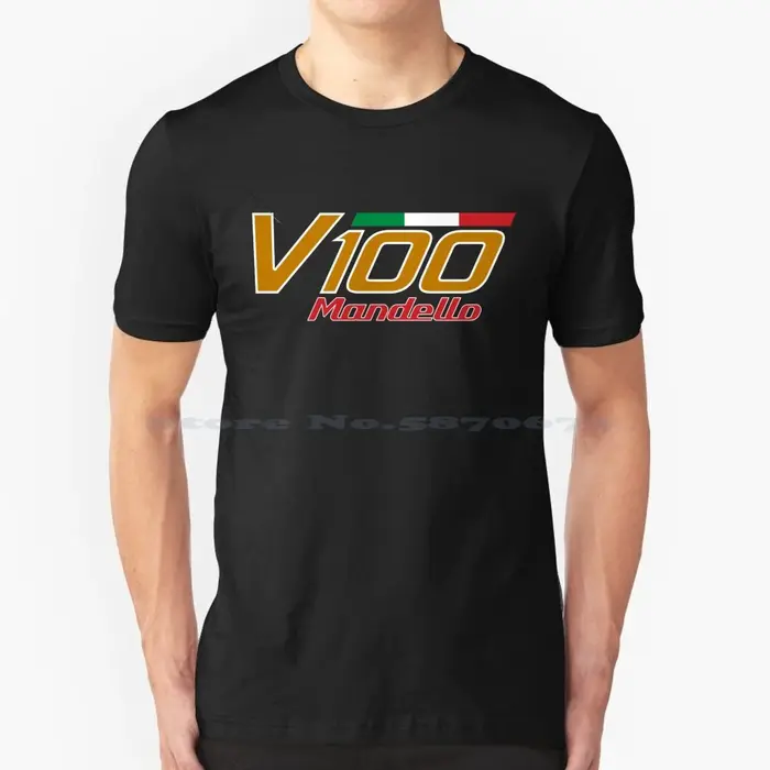 T-shirt Mandello V100 pour moto, 100% coton, moto Guzzi, vélo italien