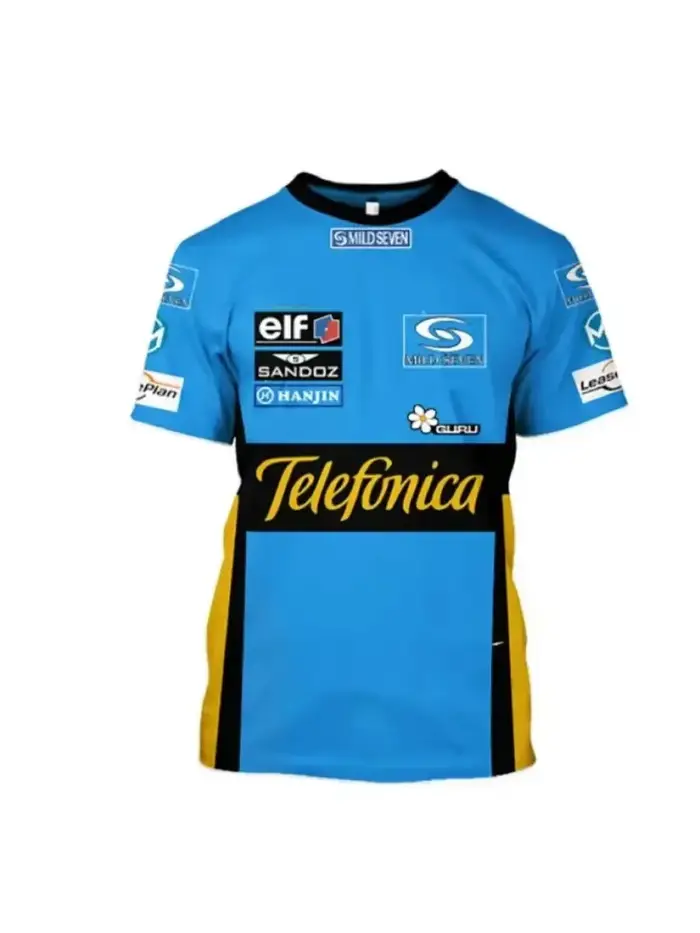 T-shirt Rétro Style Équipe de Course Homme Femme, T-shirt Graphique Vintage Motorsport Unisexe, Haut