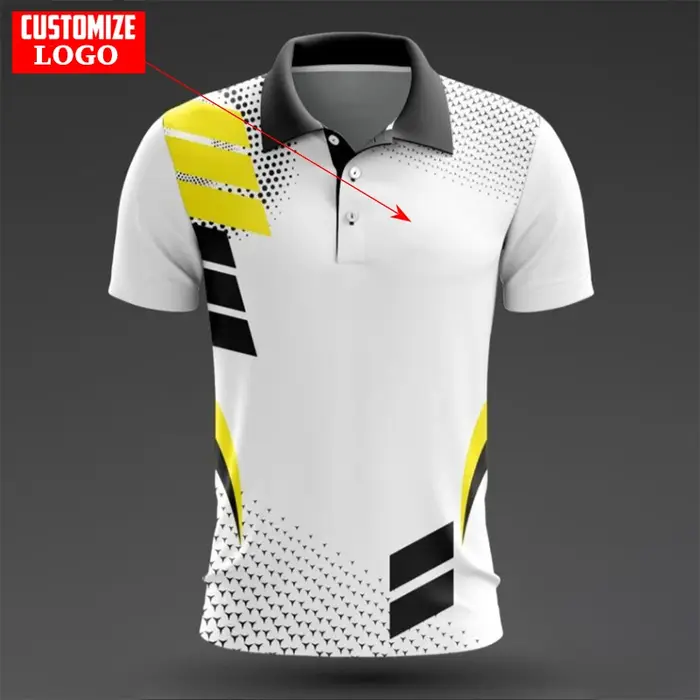T-shirt Polo de Sport de Tennis de Table d'Extérieur pour Hommes, Col Revers, Manches Courtes, Respi
