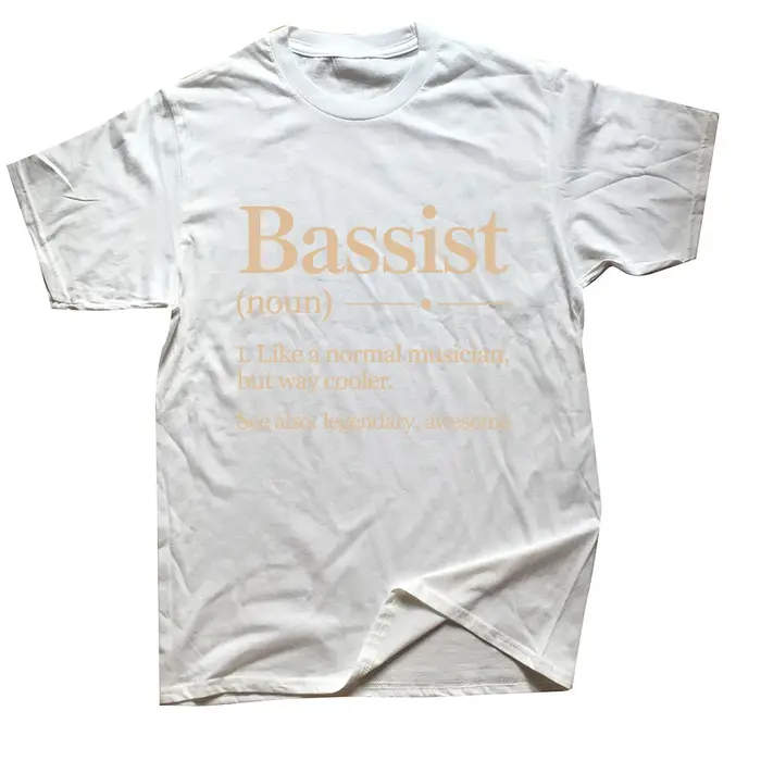 T-shirt pour homme avec définition de bassiste, musicien, guitariste, humoristique, streetwear, à ma