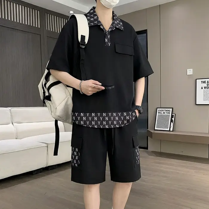 Ensemble T-shirt et short 5 points pour homme – Nouvelle collection été