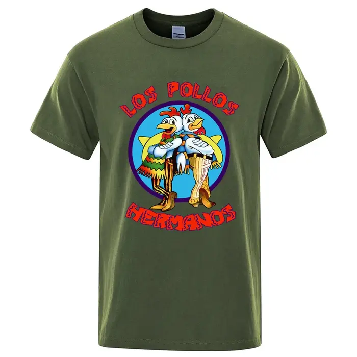 Été hommes de haute qualité LOS POLLOS Hermanos drôle imprimé T-Shirt décontracté coton respirant T-