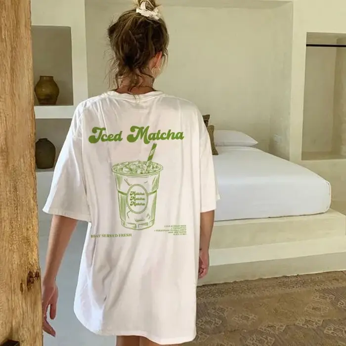 Rétro esthétique glacé Matcha T-Shirts mignon