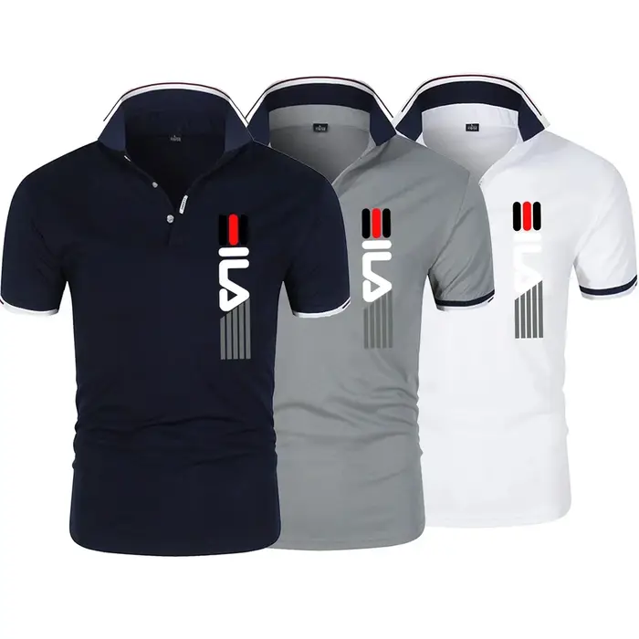 2025 été nouveaux hommes revers Anti-pilule Polo impression à manches courtes décontracté affaires mode Slim Fit