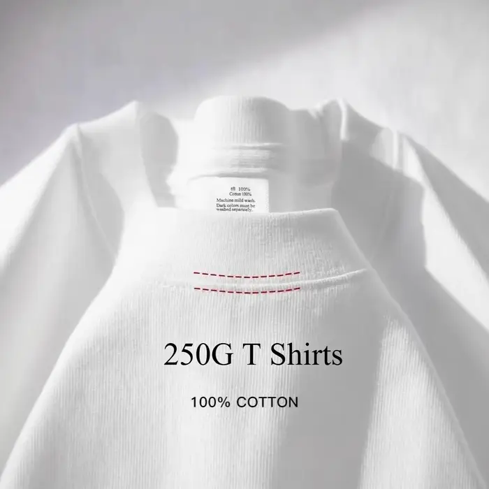 100% coton GSM 250G hommes t-shirts été poids lourd couleur unie col rond manches courtes Tops basiques hommes t-shirt