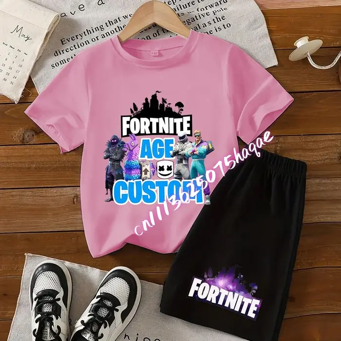FortnitesT-shirt et short pour garçons et filles