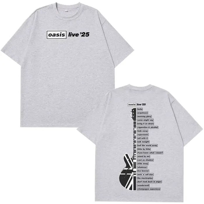 Oasis Live '25 Wembley Tour t-shirt Fan Merch haut d'été hommes surdimensionné Hip-hop mode T-shirts confort