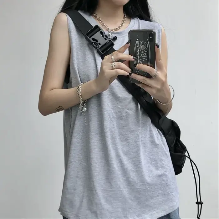 T-shirt décontracté à col rond pour femmes