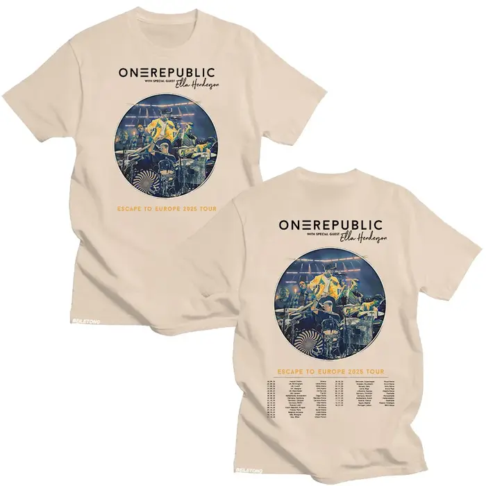 Escape To Europe 2025 Tour T-shirt OneRepublic Fans Cadeau Parfait