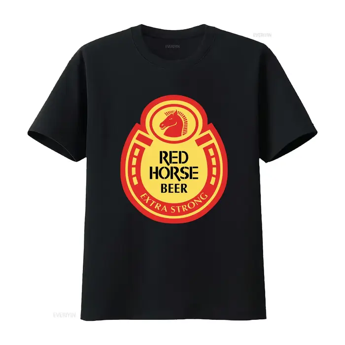 T-shirt de baseball drôle Red Horse Beer Extra Strong pour hommes et femmes, vintage, lavé, doux, po