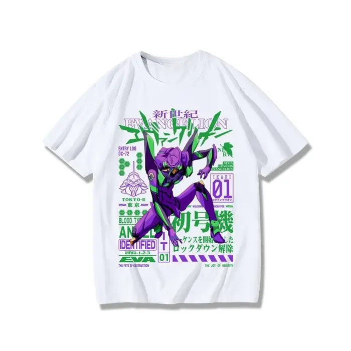 Neon Genesis Evangelion End of Eva Eye Shirt Chemise à manches courtes de style classique unisexe pour hommes et femmes