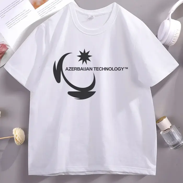 T-shirt Meme Technologie Azerbaïdjan en coton à manches courtes