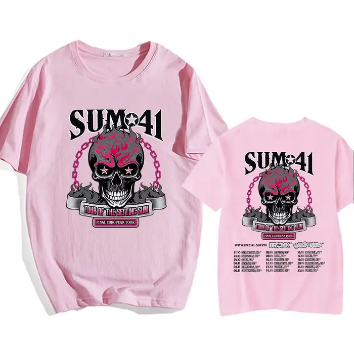 Tour du réglage Sum Sum41 T-shirt coton été haute qualité hommes t-shirts col rond décontracté Hip Hop gothique