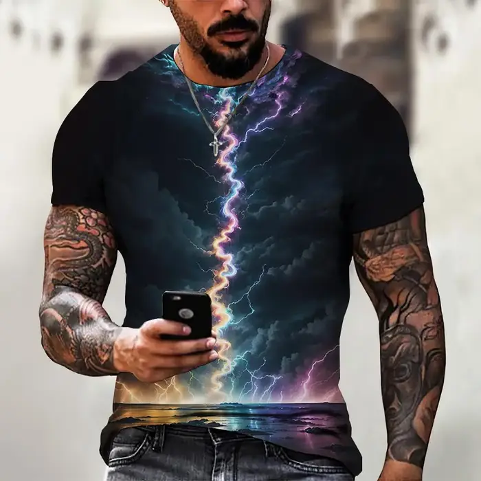 T-shirts de mode pour hommes ligne 3d imprimé vêtements