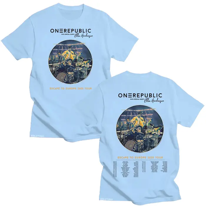 Escape To Europe 2025 Tour T-shirt OneRepublic Fans Cadeau Parfait