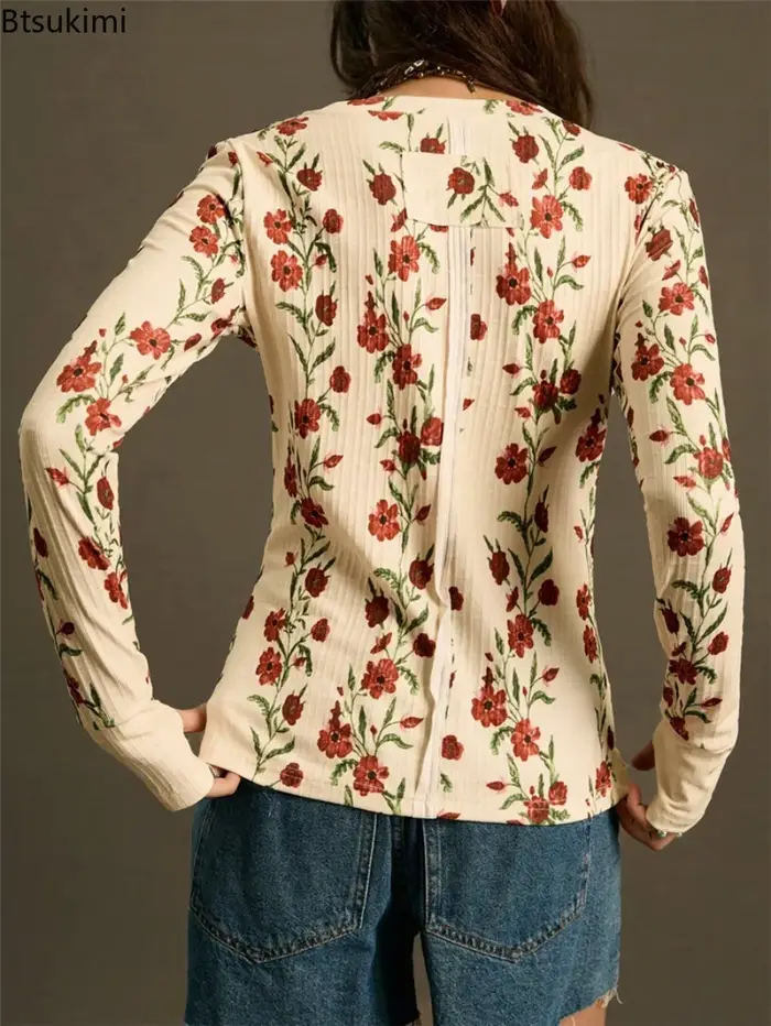 T-shirt moulant à manches longues pour femme