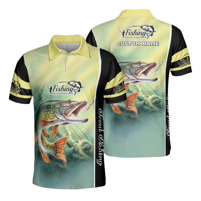 Nouveau T-shirt Polo de Pêche à la Carpe Personnalisé pour Hommes