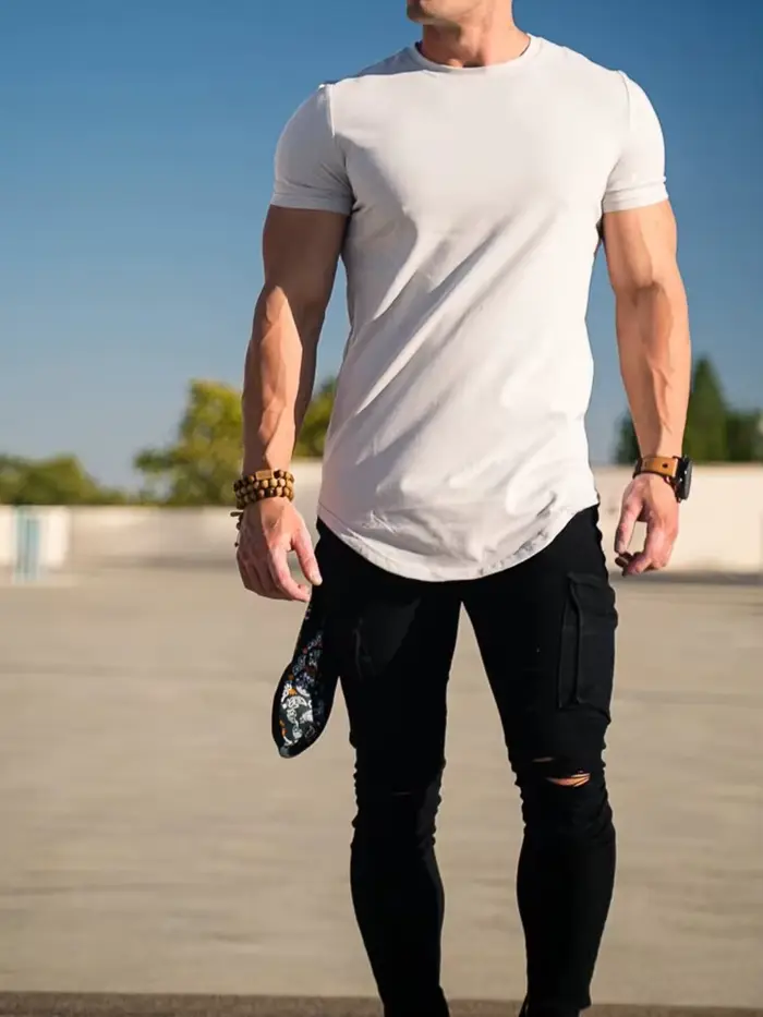T-shirt de Fitness musculaire été hommes athloisir entraînement à manches courtes
