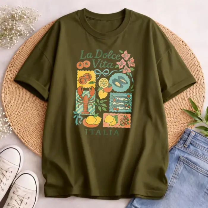 T-shirt La Dolce Vita, t-shirt graphique italien d'été