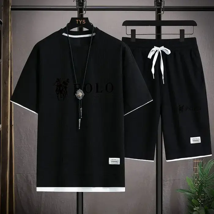 Ensemble chemise à manches courtes et short de sport pour homme - Tenue