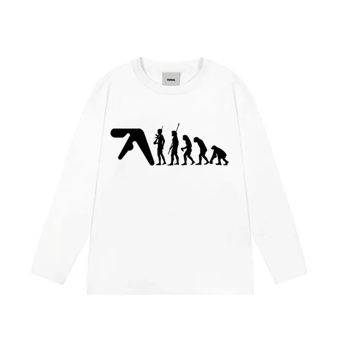 Aphex Twin T-Shirt homme coton automne graphique surdimensionné esthétique mode coréenne à manches l