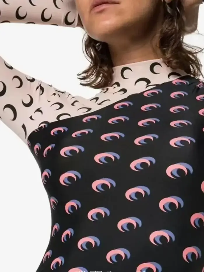 T-shirt décontracté à manches longues pour femme, imprimé lune, superposé, protection UV, coupe ajus