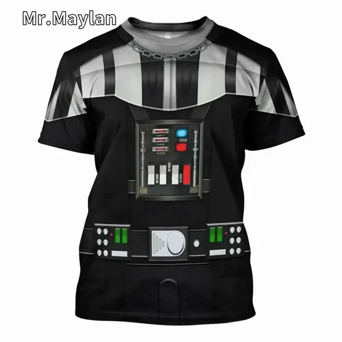 T-shirt à manches courtes pour hommes, imprimé en 3D sur le thème de Darth Vader, respirant, à sécha