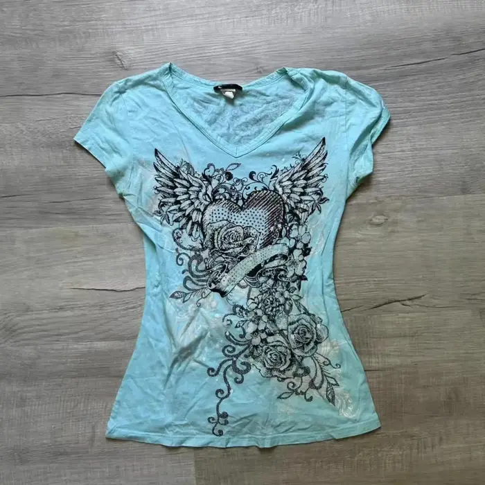 Américain rétro Hottie T-shirt sous-culture Punk esthétique impression t-shirts été mince col en v Harajuku