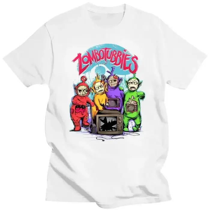 Zombotubbies-T-shirt de dessin animé vintage pour hommes et femmes, Économie graphiques Anime, Vêtem