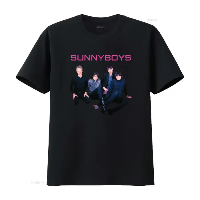 T-shirt Sunnyboys Band Album, taille moyenne, style rétro, imprimé musique rock, vintage, délavé, gr