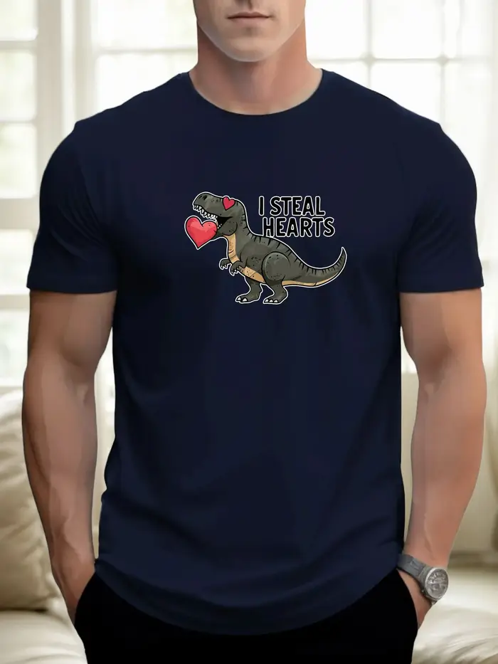T-shirt pour hommes I STEAL HEARTS 100 % coton impression graphique été