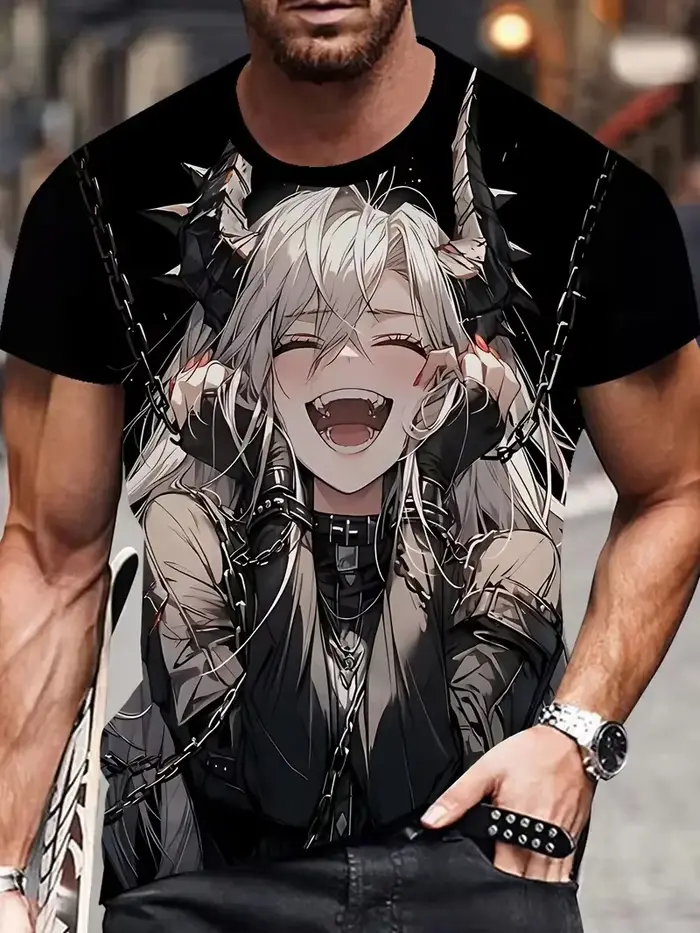 T-shirt homme imprimé 3D Anime Samurai Girl, t-shirt tendance homme femme, coupe ample décontractée,