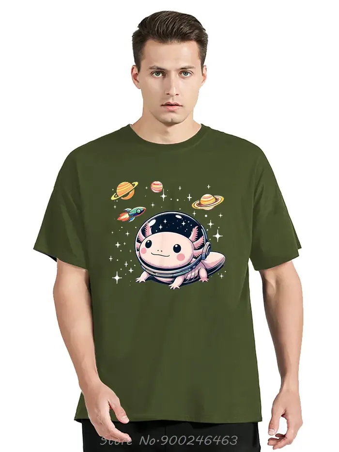 Axolotl Kawaii mignon Axolotls astronaute planètes espace T-Shirt mignon graphique femmes vêtements 