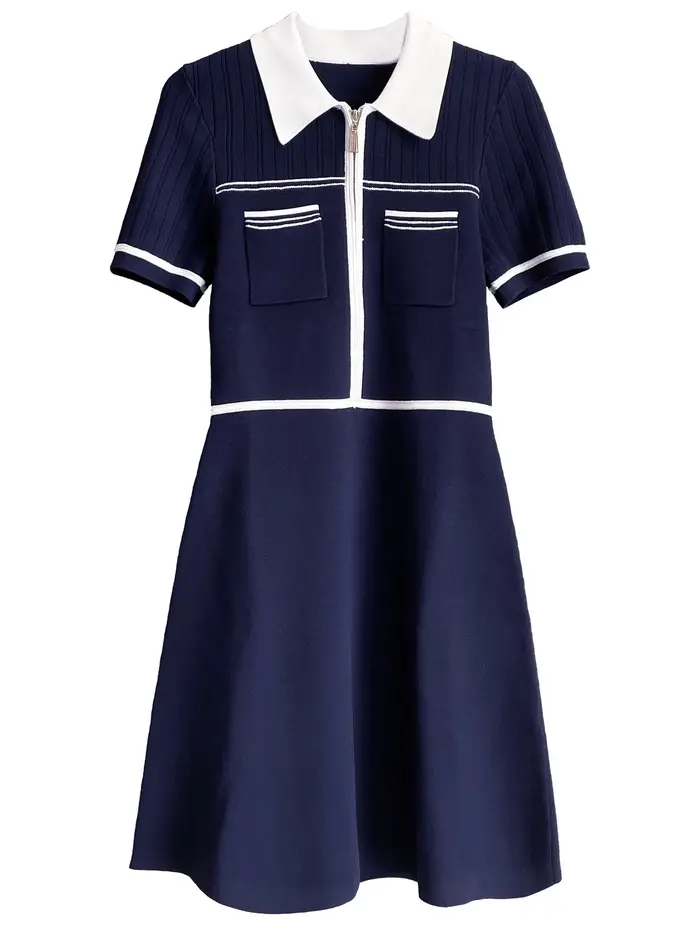 Robe polo à manches courtes pour femmes, jupe élégante pour dames, soirée éducative, robe design de 