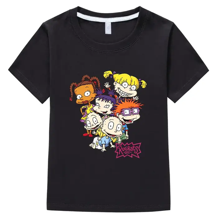 T-shirt pour enfants Rugrats 100% coton imprimé dessin animé, décontracté, mignon, pour garçons et f
