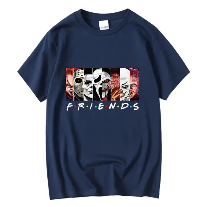 T-shirt à col rond imprimé Funny Friends pour hommes