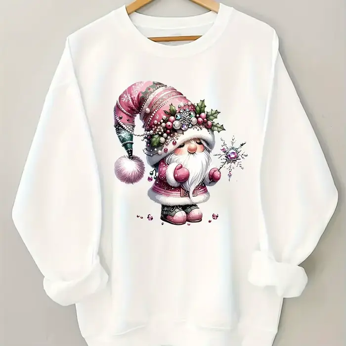 Sweat-shirt de noël pour femmes, pull festif à col rond, sweat-shirts Streetwear pour femmes