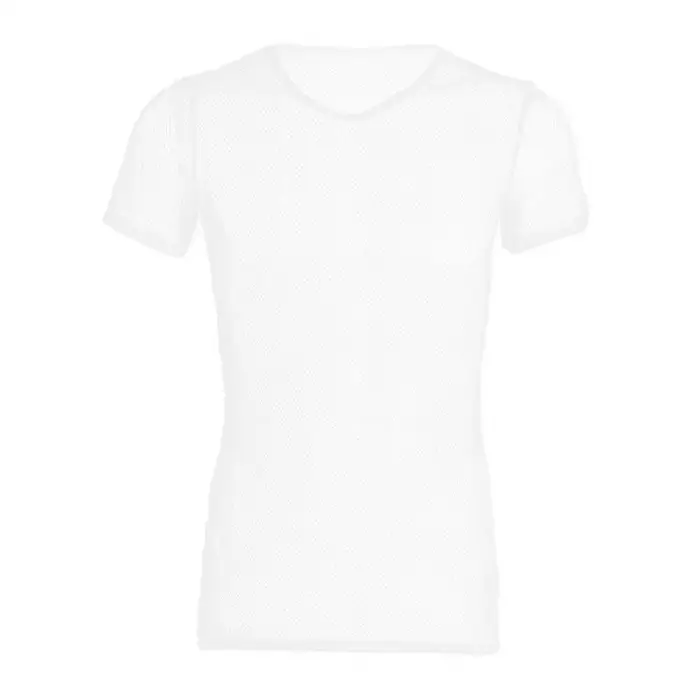 T-shirt pour hommes à col en V, manches courtes, design en maille ajourée, couleur unie, respirant, 
